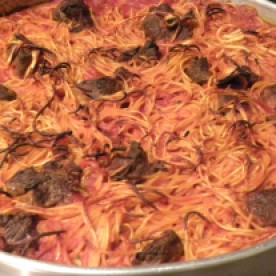 This is what baked spaghetti looks like.